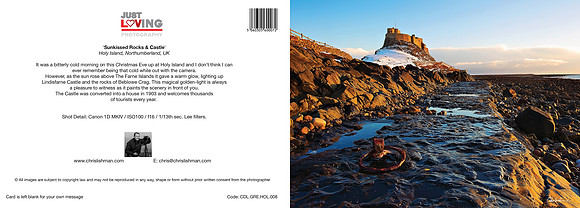 Sunkissed Rocks & Castle_A5 Greeting Card_CDL.GRE.HOL.008