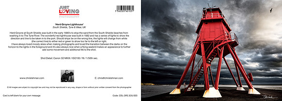 Herd Groyne Lighthouse_A5 Greeting Card_CDL.GRE.SOU.003