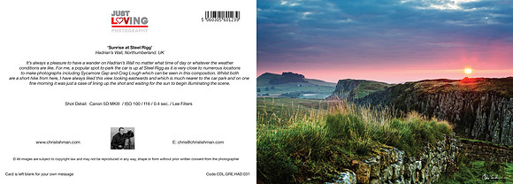 Sunrise at Steel Rigg_A5 Greeting Card_CDL.GRE.HAD.031