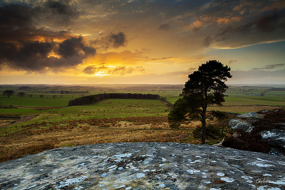 "Shaftoe Crags Sunset"