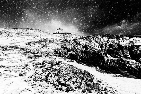 "Snow at Harkness Rocks"
