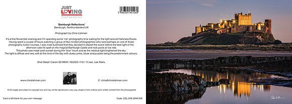 Bamburgh Reflections_A5 Greeting Card_CDL.GRE.BAM.058