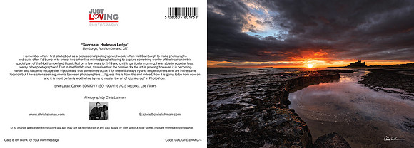 Sunrise at Harkness Ledge_A5 Greeting Card_CDL.GRE.BAM.074
