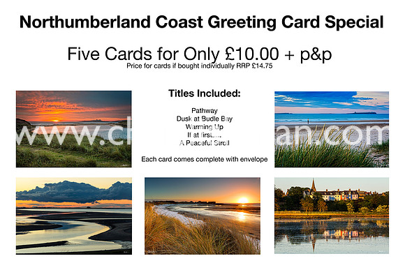 Northumberland Coast Special - 5 Cards for Only £10 +p&p