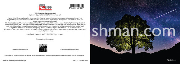 ISS Flypast at Sycamore Gap_A5 Greeting Card_Illustrator