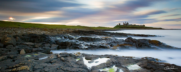 "Dunstanburgh Sundown Panorama"